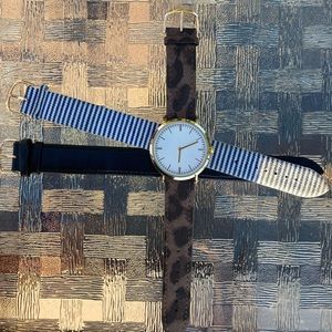 Quartz Watch with Three Interchangeable Bands